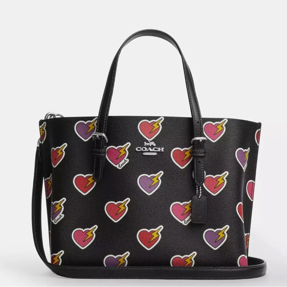 Coach Black Tote Millie 25 tote  Heart and Lightning